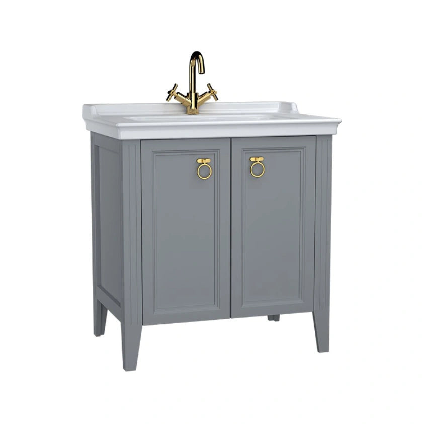 VitrA Valarte 800mm Matt Grey Double Door Unit & Basin