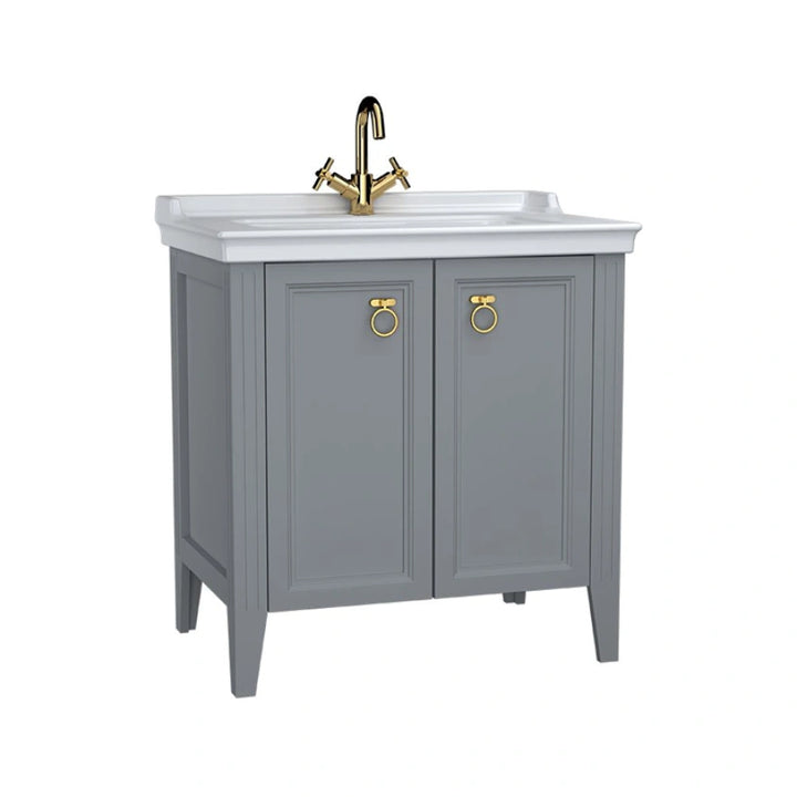 VitrA Valarte 800mm Matt Grey Double Door Unit & Basin