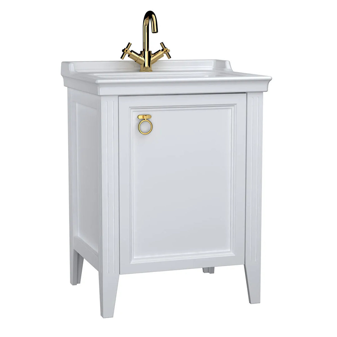 VitrA Valarte 650mm Matt White Single Door Unit & Basin
