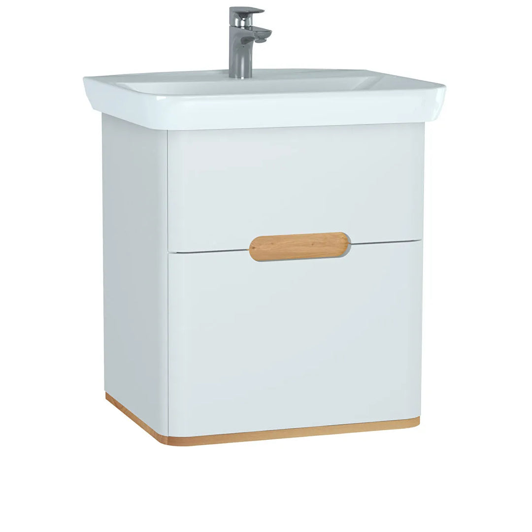 VitrA Sento 650mm Vanity Unit with 2 Drawers & Washbasin