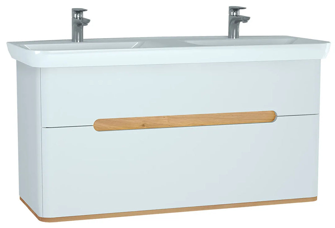 VitrA Sento 1300mm Double Vanity Unit with 2 Drawers & Washbasin