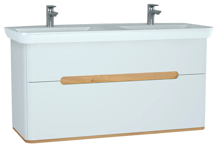 VitrA Sento 1300mm Double Vanity Unit with 2 Drawers & Washbasin