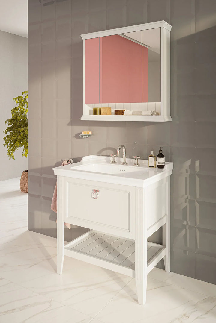 VitrA Valarte 800mm Matt White Single Drawer Unit & Basin