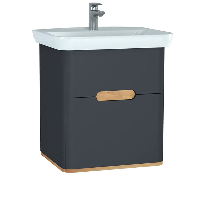 VitrA Sento 650mm Vanity Unit with 2 Drawers & Washbasin