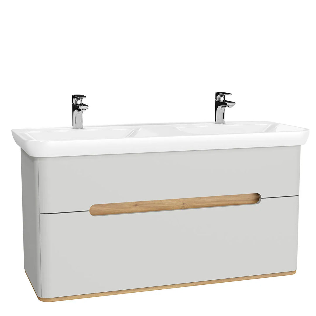 VitrA Sento 1300mm Double Vanity Unit with 2 Drawers & Washbasin