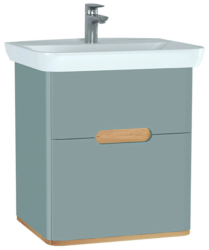 VitrA Sento 650mm Vanity Unit with 2 Drawers & Washbasin