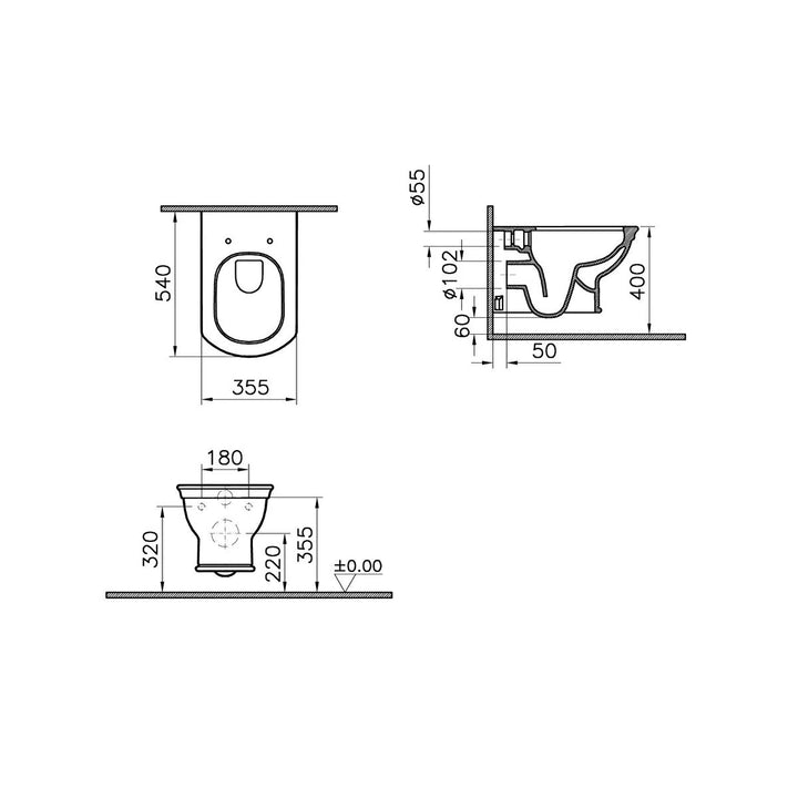 VitrA Valarte Wall Hung Toilet & Soft Close Seat