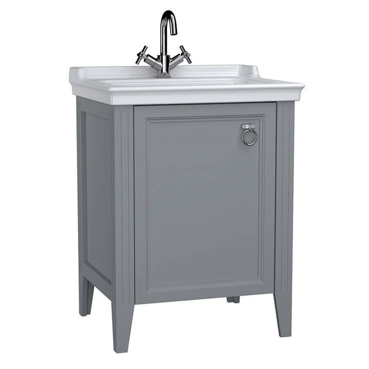 VitrA Valarte 650mm Matt Grey Single Door Unit & Basin