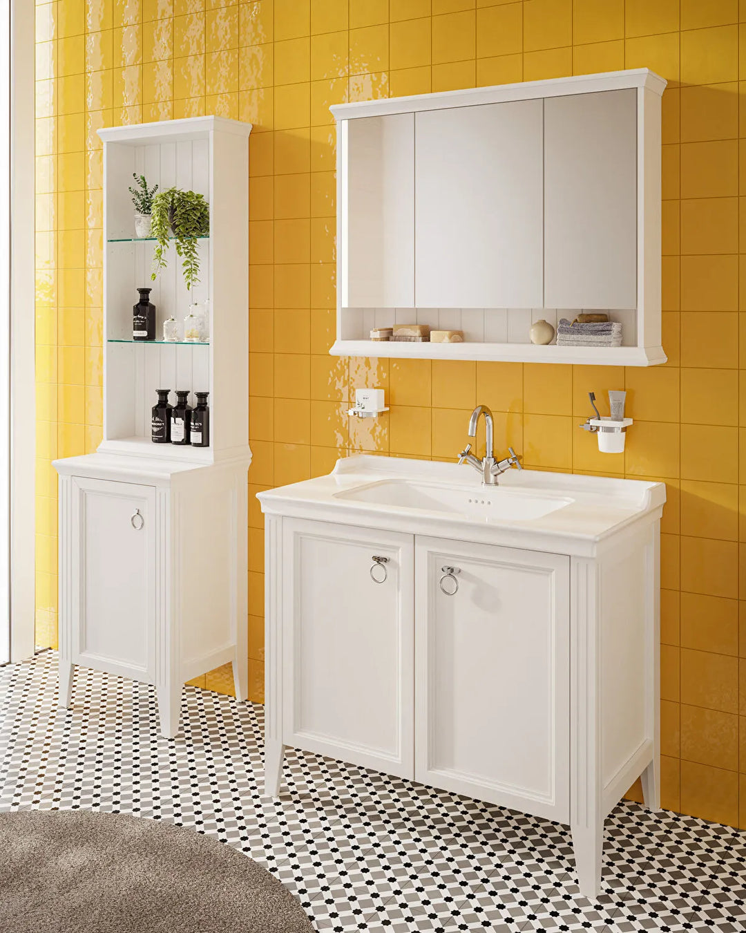 VitrA Valarte 1000mm Matt White Double Door Unit & Basin
