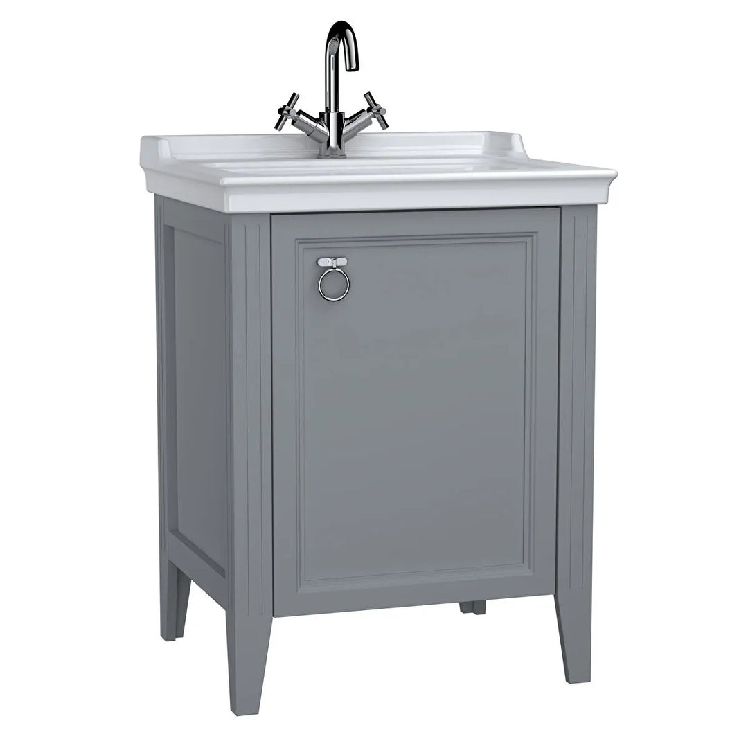 VitrA Valarte 650mm Matt Grey Single Door Unit & Basin
