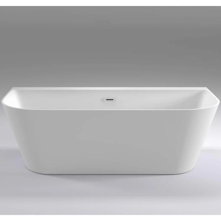 The White Space 1600mm x 800mm D Shape Back to Wall Bath