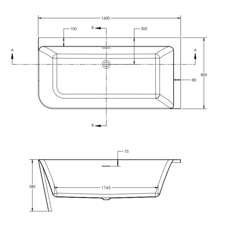 The White Space Como 1600mm Corner Bath