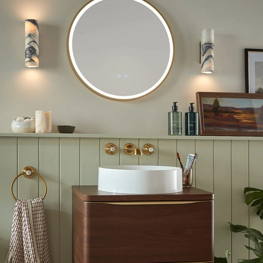 Booth & Co Axbridge Wall Mounted Cross Handles 3 Hole Basin Mixer