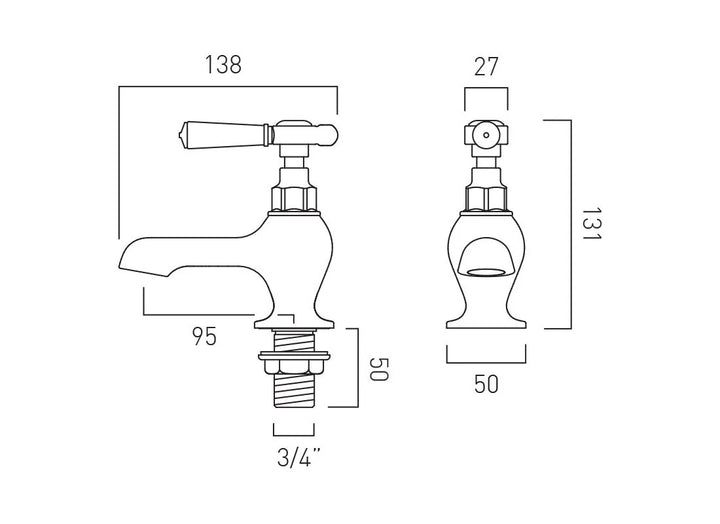 Booth & Co Axbridge Lever Handles Bath Pillar Taps