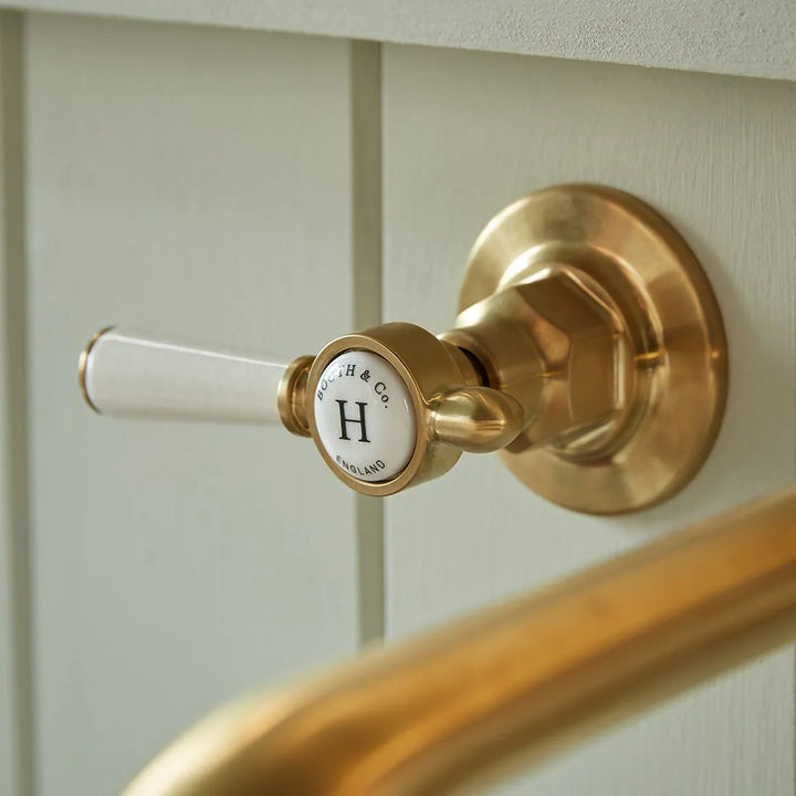 Booth & Co Axbridge Wall Mounted Lever Handles 3 Hole Basin Mixer
