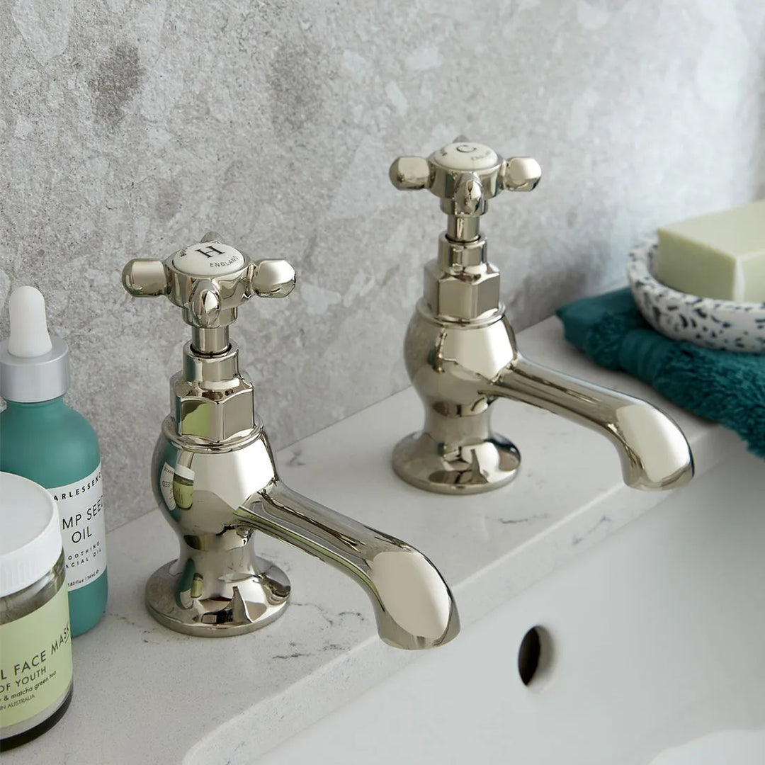 Booth & Co Axbridge Cross Handles Basin Pillar Taps