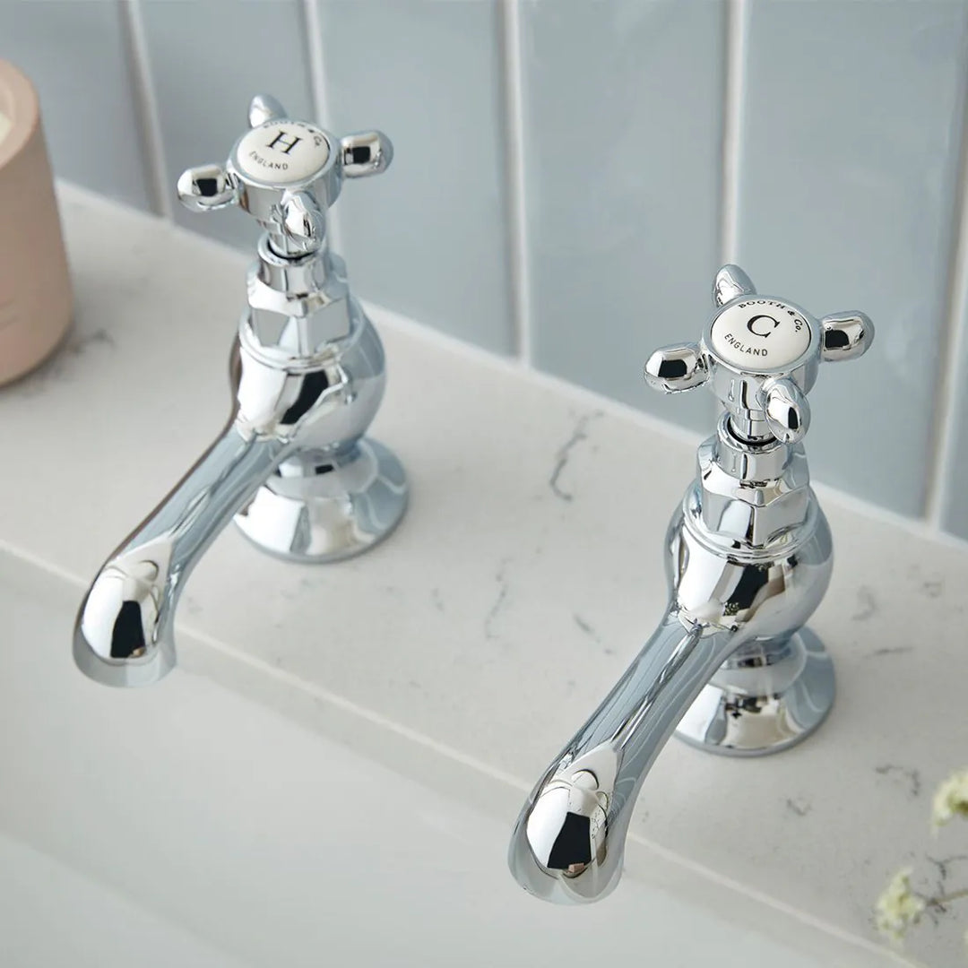 Booth & Co Axbridge Cross Handles Basin Pillar Taps
