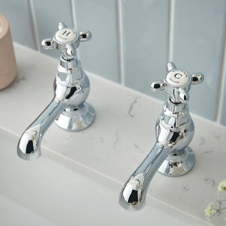 Booth & Co Axbridge Cross Handles Basin Pillar Taps