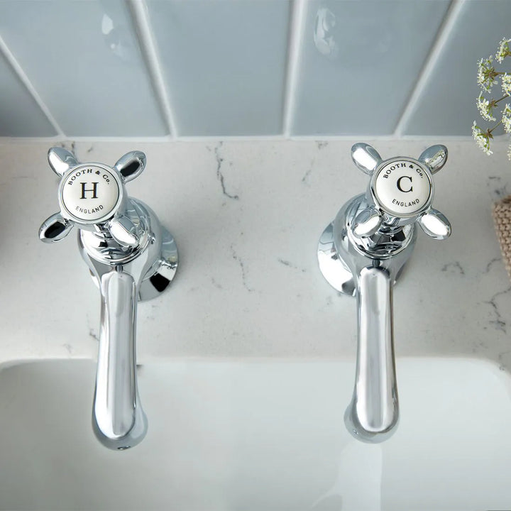 Booth & Co Axbridge Cross Handles Basin Pillar Taps