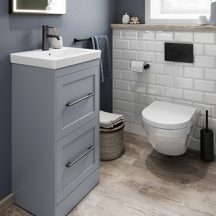 Abacus Concept Shaker Stone Grey 600mm Basin & Vanity Unit