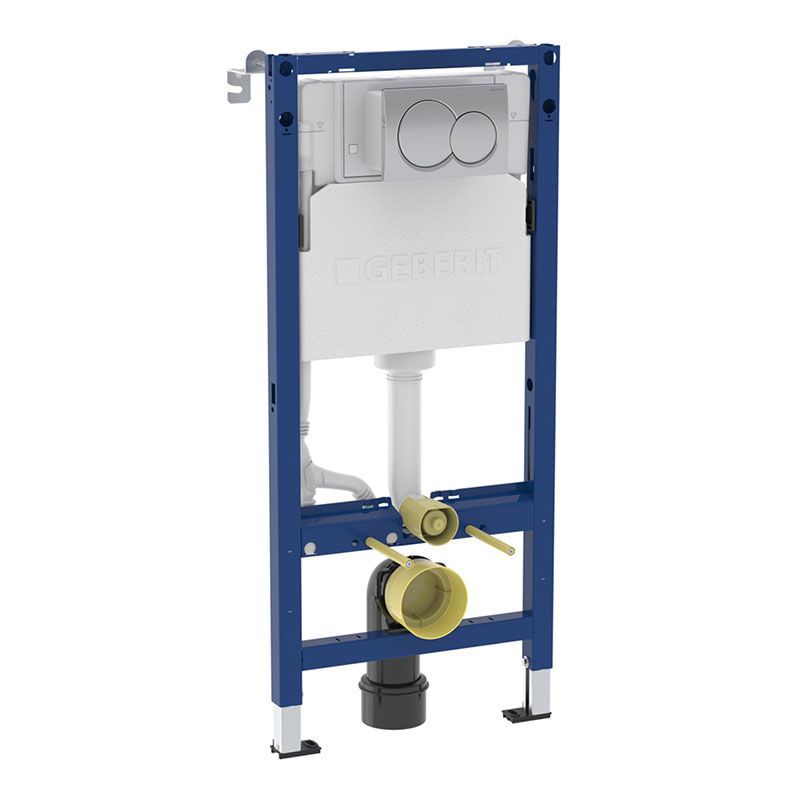 Geberit Duofix  Alpha 112cm Frame & Cistern with Alpha01 Flush Plate Chrome