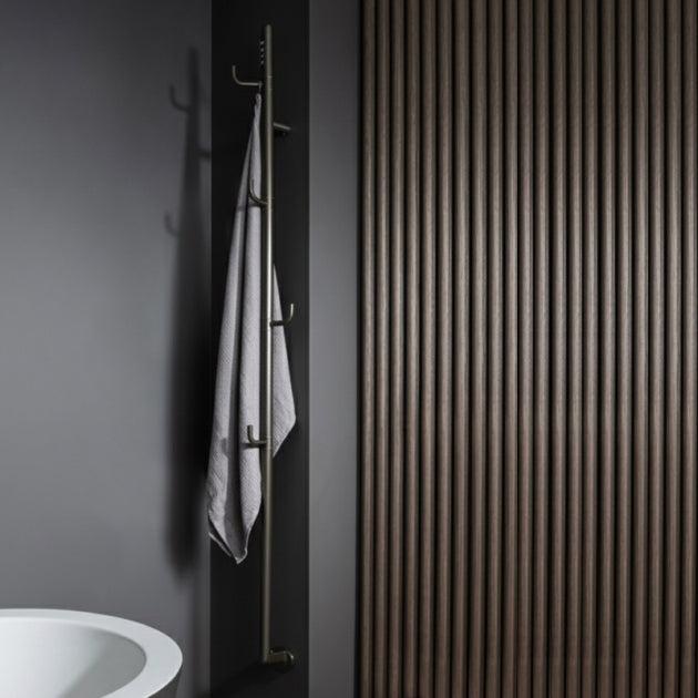 JTP Flo Electric Towel Rail 1661 x 182 In Brushed Black