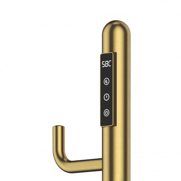 JTP Flo Electric Towel Rail 1661 x 182 In Brushed Brass