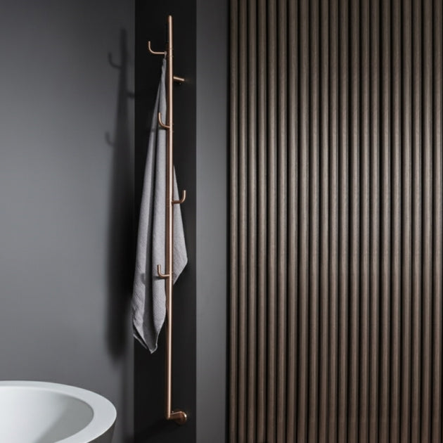JTP Flo Electric Towel Rail 1661 x 182 In Brushed Bronze