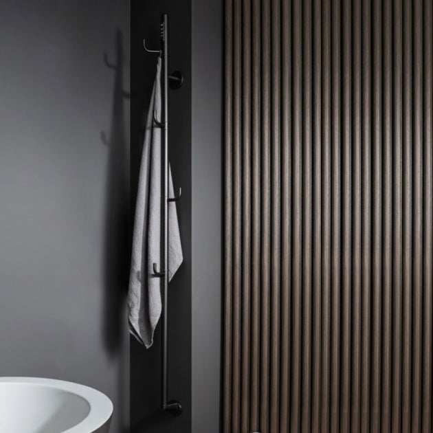 JTP Flo Electric Towel Rail 1661 x 182 In Matt Black