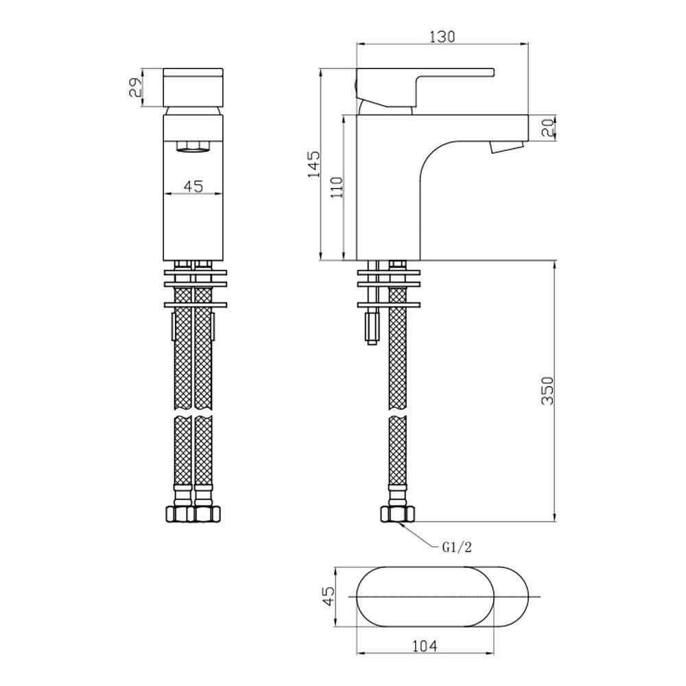 Abacus Ki Monobloc Basin Mixer Tap In Chrome