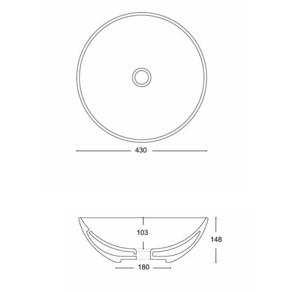 Crosswater Castellon 430mm Countertop Basin