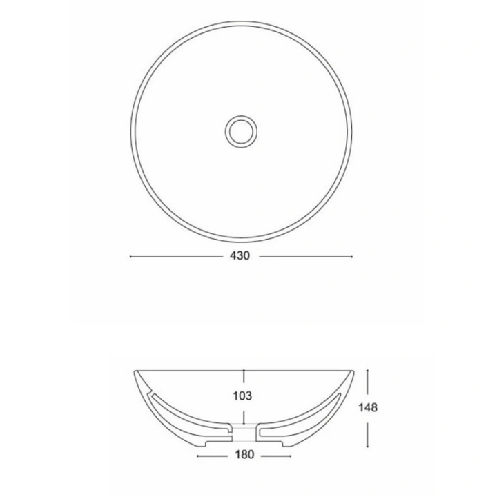 Crosswater Castellon 430mm Countertop Basin