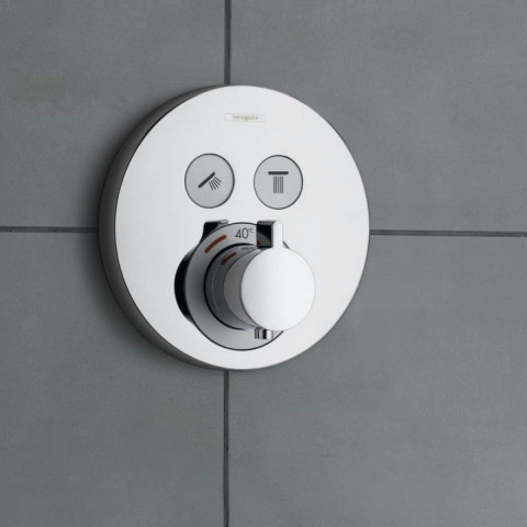 Hansgrohe ShowerSelect Thermostatic Mixer 2 Outlet (Round)