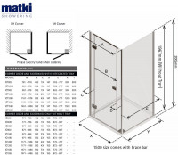 Matki New Illusion Hinged Door Shower Enclosure With Integrated Tray