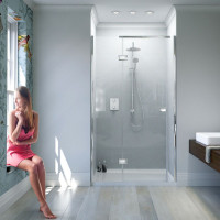 Matki New Illusion Hinged Recess Shower Door With Integrated Tray