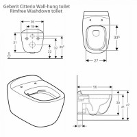 Geberit Citterio Wall Hung Toilet Rimfree
