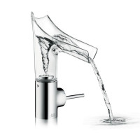 AXOR Starck V Single Lever Basin Mixer 140 With Glass Spout