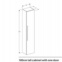 Geberit Icon 1800mm Tall Unit With One Door