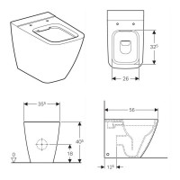 Geberit Icon Square Back To Wall Toilet Rimfree