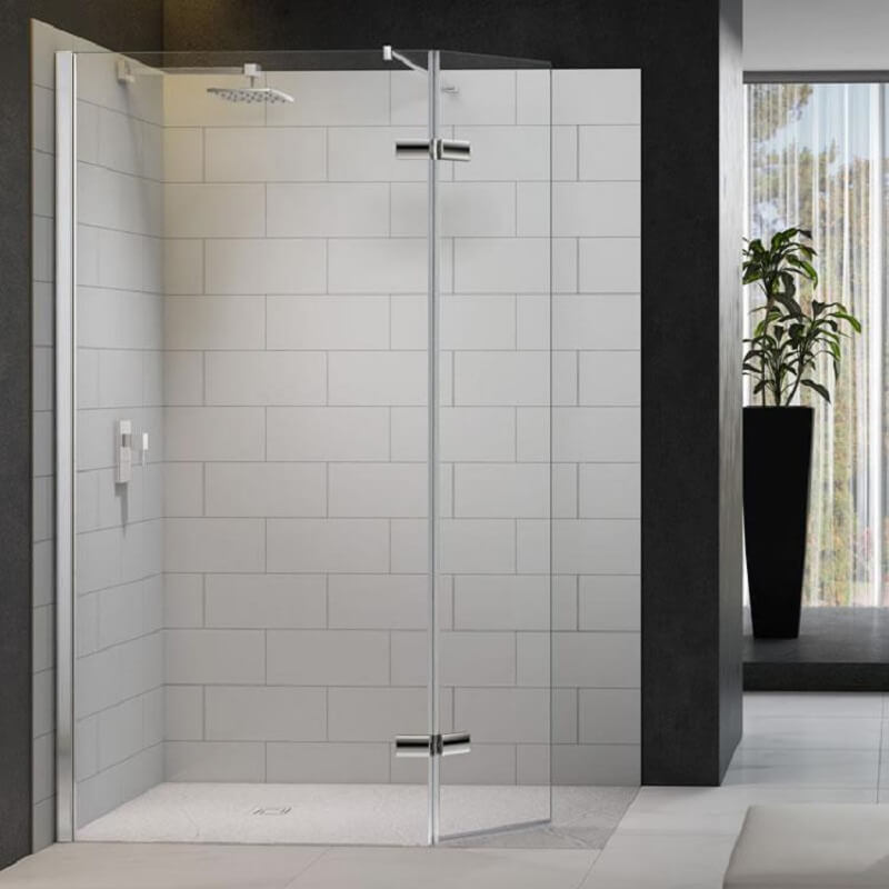 Merlyn Series 8 Shower Wall With Hinged Swivel Panel