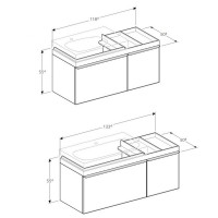 Geberit Citterio Vanity Unit With Two Drawers & Shelf Surface