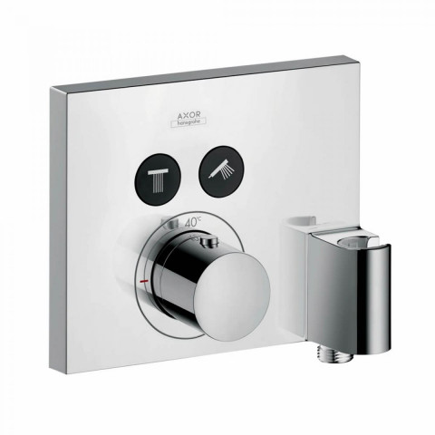 AXOR ShowerSelect Square Thermostatic Mixer For 2 Outlets With FixFit & Porter Unit