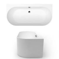 Waters Natura Strait 1660mm Back To Wall Bath