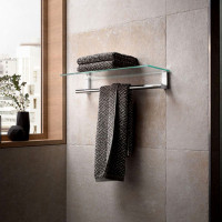 Keuco Plan Towel Rack With Glass Shelf