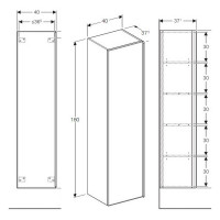 Geberit Citterio 1600mm Tall Cabinet With One Door
