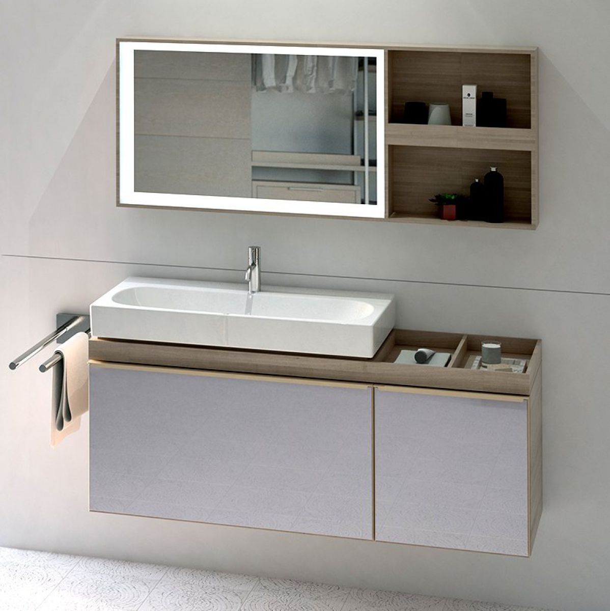 Geberit Citterio 1350mm Mirror With Ambient Lighting With Storage Shelf Bathrooms Direct Yorkshire