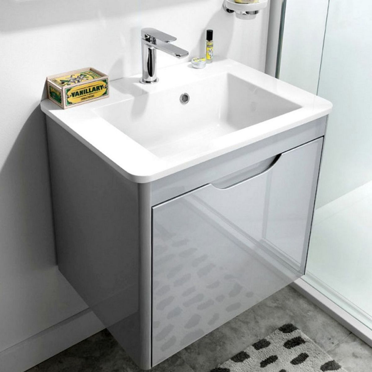 Crosswater Solo Vanity Unit With Mineral Marble Washbasin