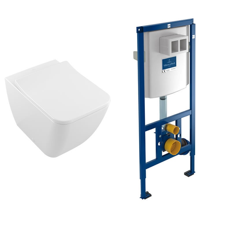 Villeroy & Boch Venticello Rimless Wall Hung Toilet and ViConnect Frame Pack