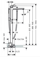 Hansgrohe Metropol Single lever floor standing bath shower mixer in Matt Black