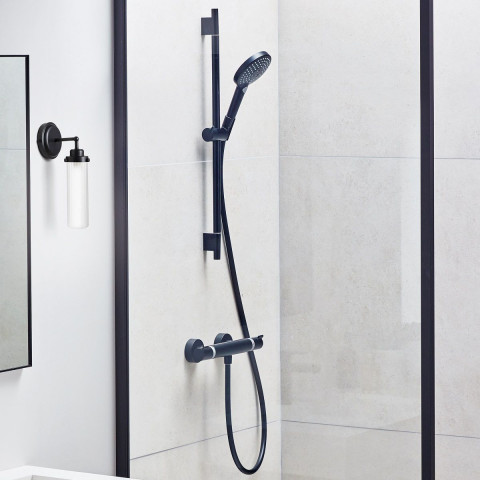 Hansgrohe Ecostat Comfort Shower Set with Rail and Handset in Matt Black
